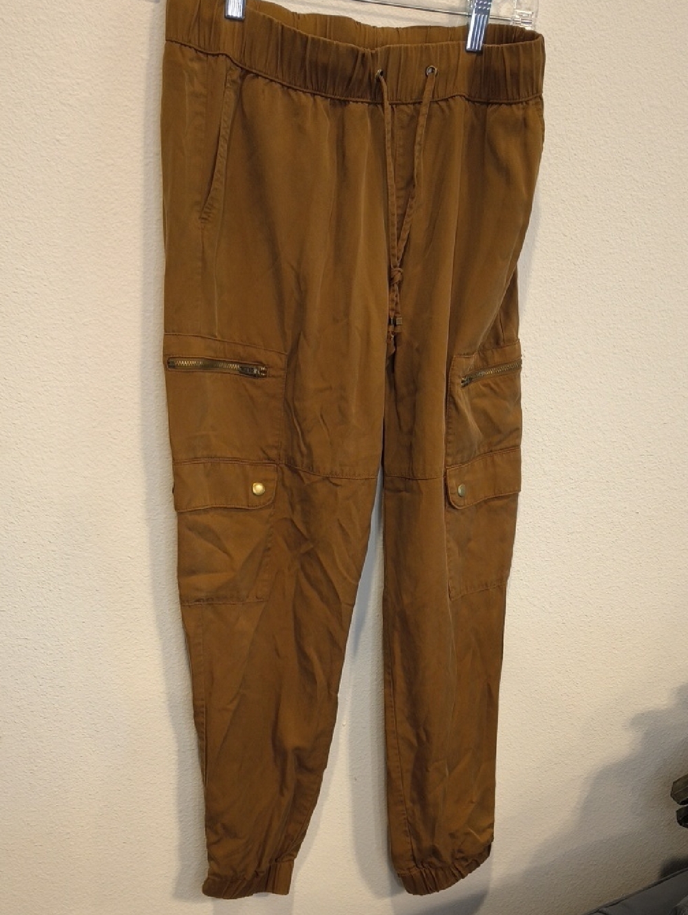 Banana Republic Tan Cargo Jogger Pants with Zip Pockets Ladies XS